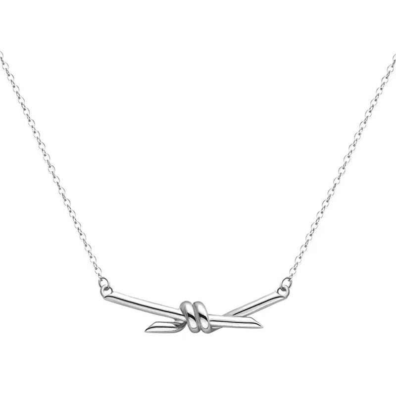 Sterling Silver Double Knot Necklace