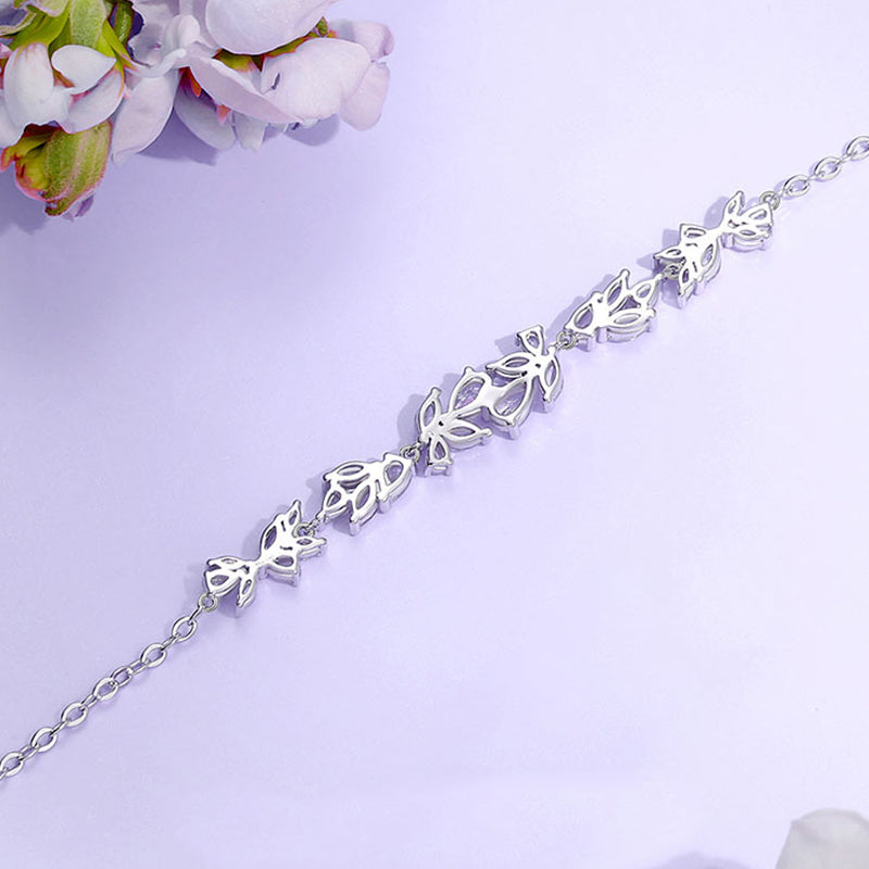 Sterling Silver Wisteria Flower Bracelet