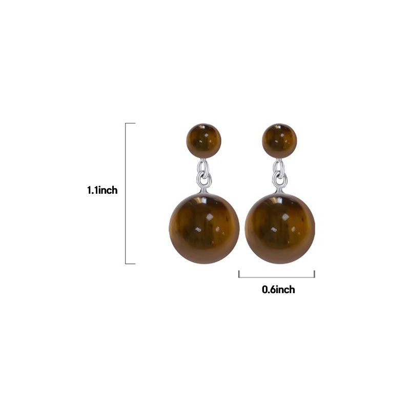 Amber Double Ball Round Earrings