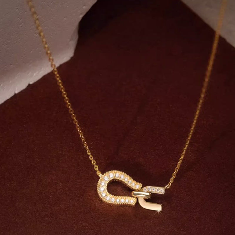 Letter U-shaped Sterling Silver Necklace