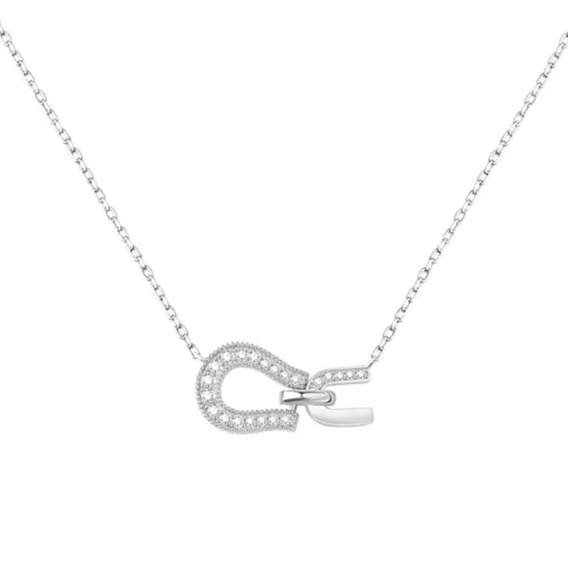 Letter U-shaped Sterling Silver Necklace