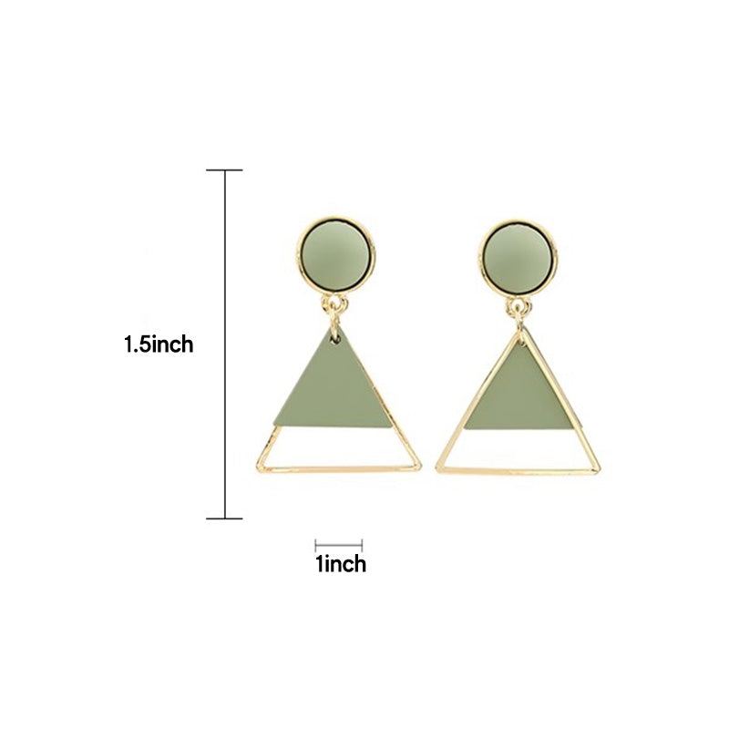 Spring and Summer Geometric Green Earrings