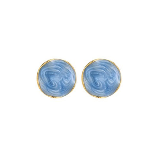 Lake Blue Circular Earrings