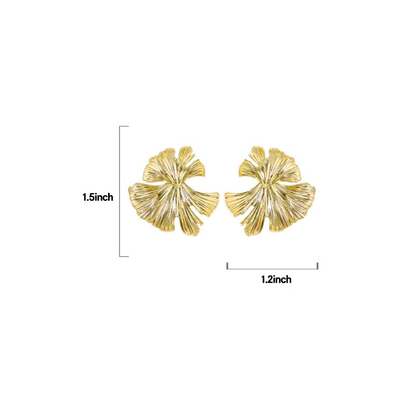 Metal Ginkgo Leaf Earrings