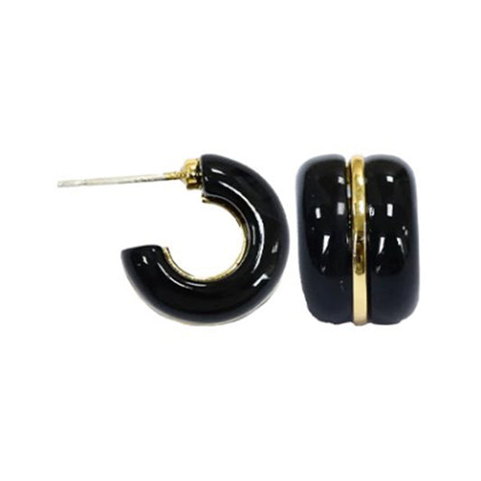 Acrylic C-shaped Black Earrings