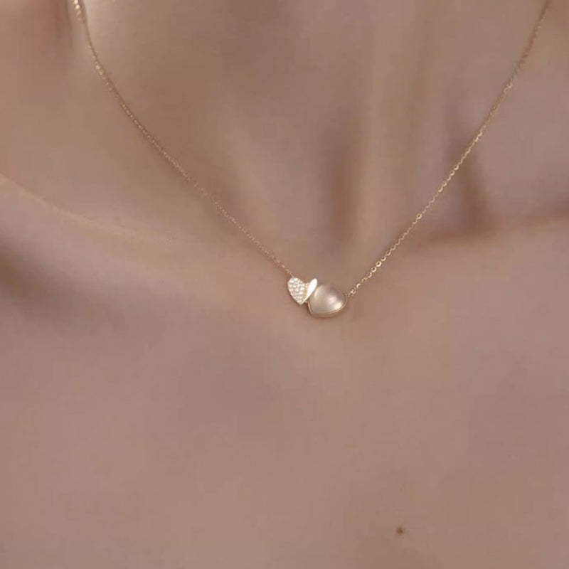 Exquisite Double Heart Sterling Silver Necklace