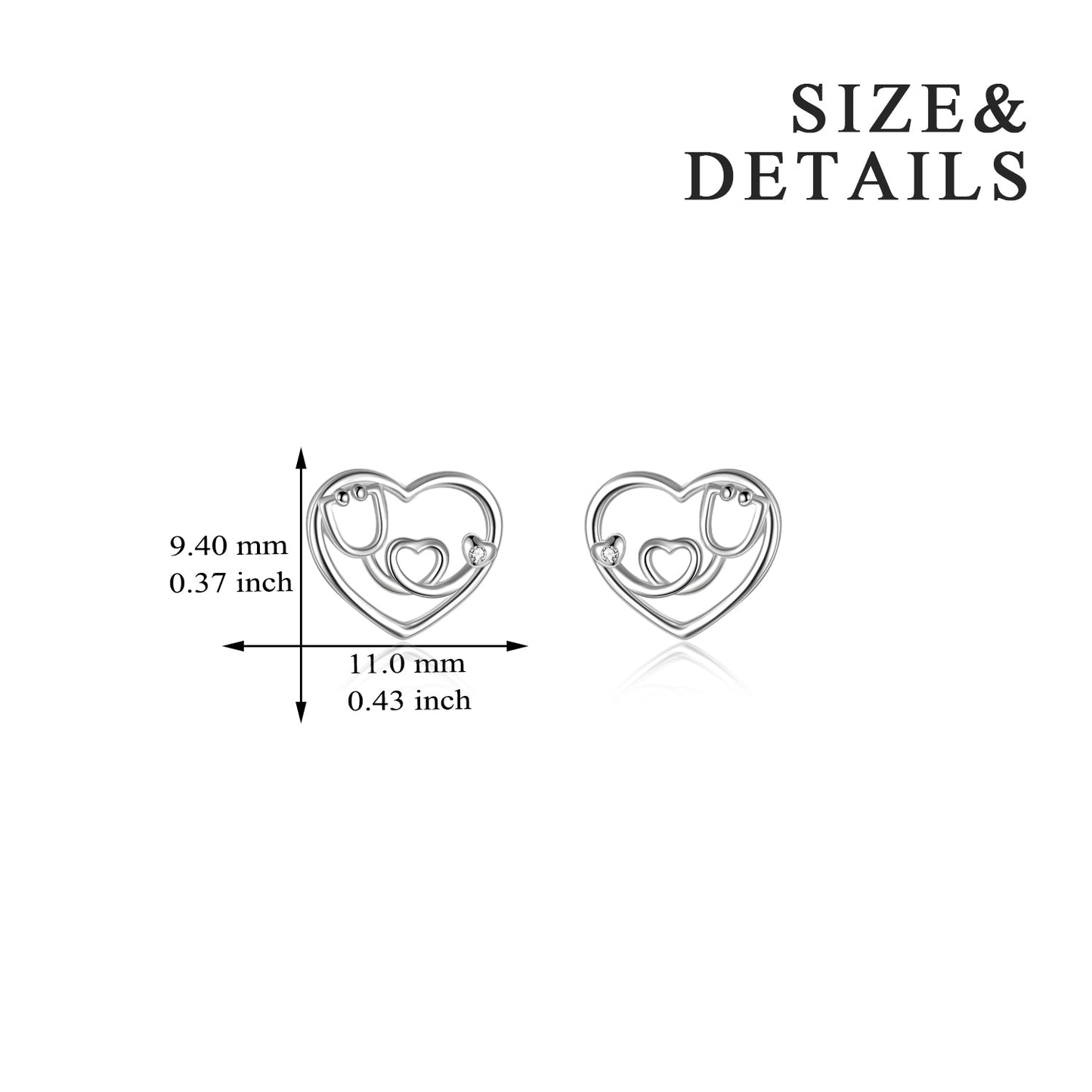 Nursing Themed Stud Earrings Stainless Steel Stethoscope Jewelry Gift For Nurse