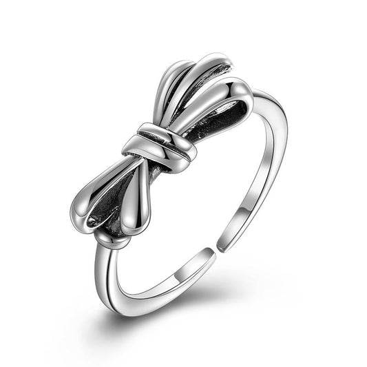 Stainless Steel Bow Opening Ring For Women