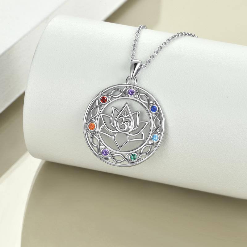 Stainless Steel Chakra Necklace Celtic Knot Yoga Lotus Pendant Necklace Gifts For Women Mom