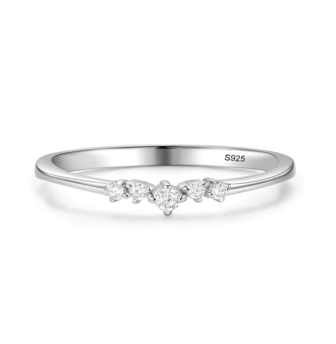 Minimalist Fine Silver Cubic Zirconia Rings For Women Gifts