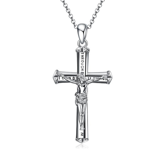 Jesus Cross Necklace Cross Pendant Stainless Steel Gift For Boys Girls Women Men