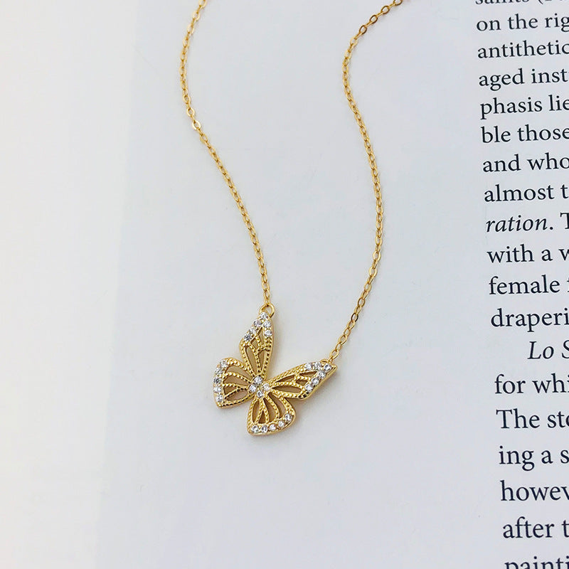 Clavicle Chain Butterfly Necklace Women Girls