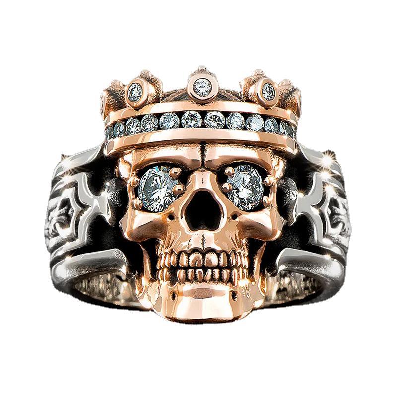 Men's Skull Crown Ring Punk Skull King