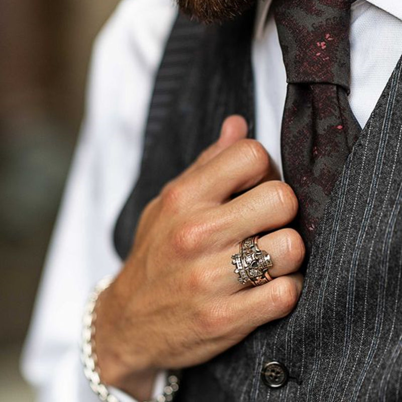 Men's Skull Crown Ring Punk Skull King