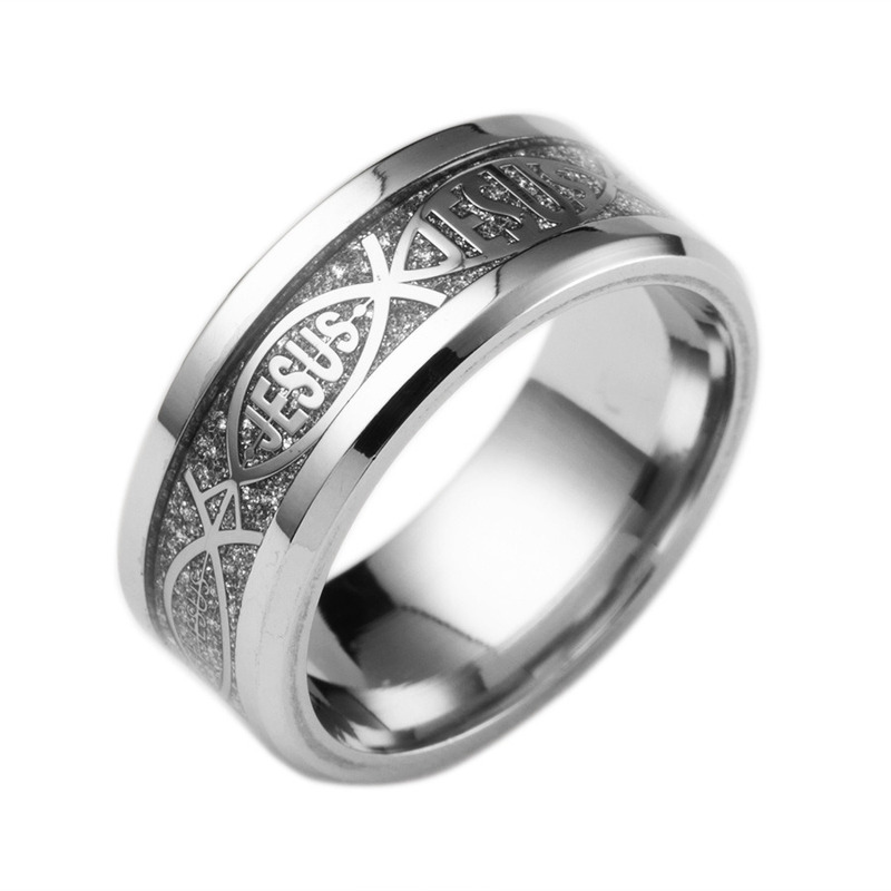 Jesus Cross Ring For Men Stainless Steel