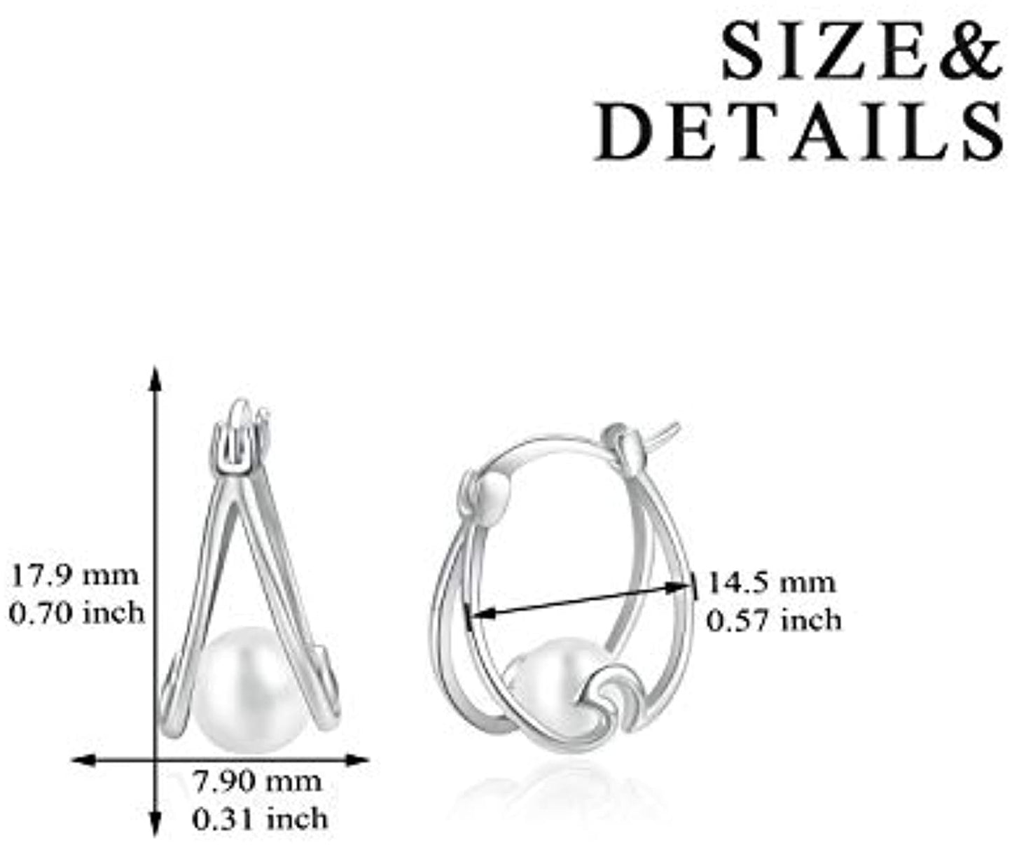 Stainless Steel Pearl Hoop Earrings Small Hoop Earrings For Women