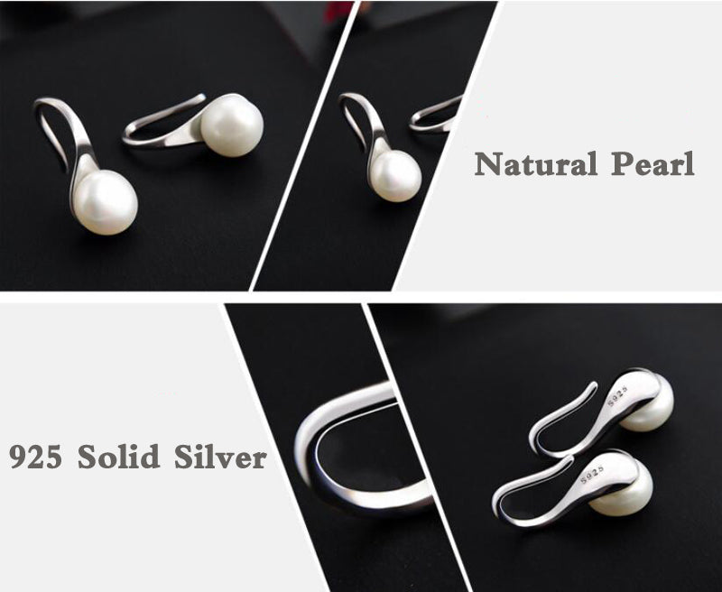 Women's Stainless Steel Pearl Stud Earrings