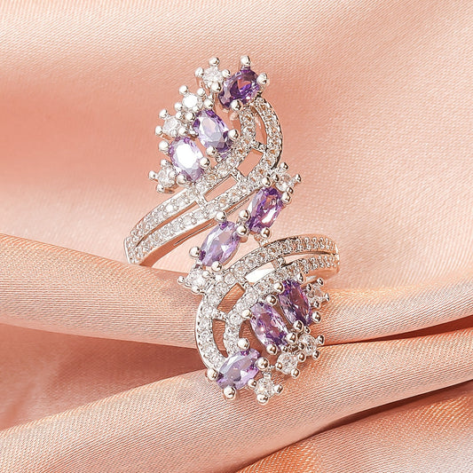 Women's Amethyst Zircon Ring