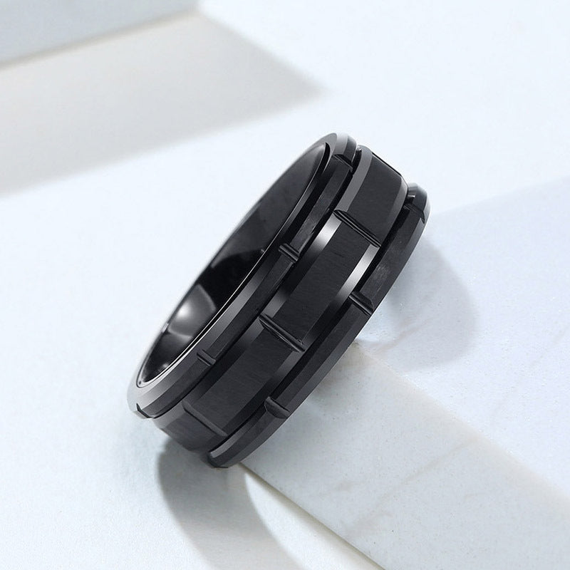 8MM Black Tungsten Rings For Men Wedding Band Brick Pattern Brushed Engagement Promise Size 6-12