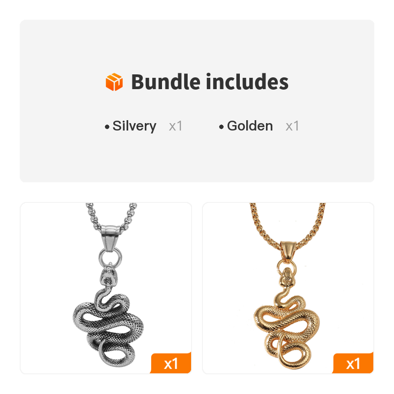 Men's Titanium Steel Snake Pendant Necklace