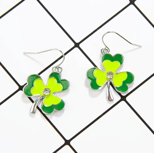 St. Patrick's Day Clover Leaf Earrings