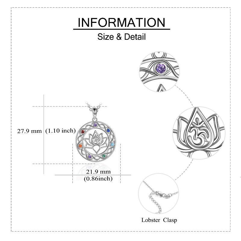 Stainless Steel Chakra Necklace Celtic Knot Yoga Lotus Pendant Necklace Gifts For Women Mom