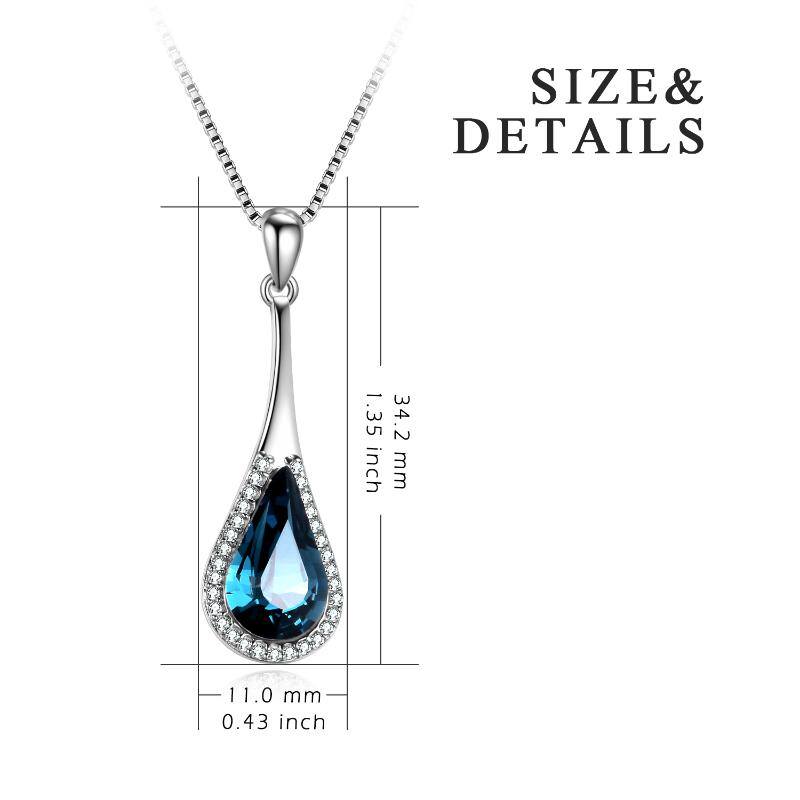 Stainless Steel Teardrop Water Drop Necklace Embellished With Crystals From Austria, Anniversary Birthday Gifts For Women