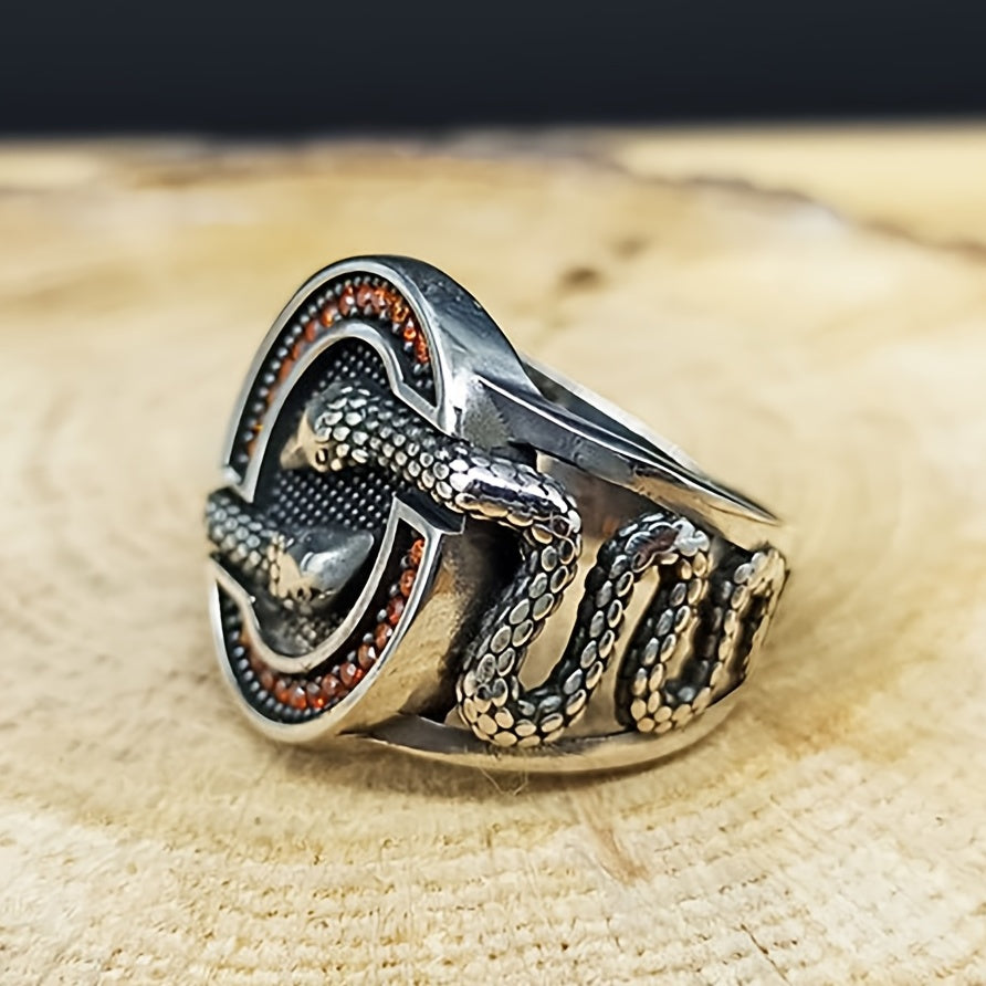 Guardian Snake Ring For Men Double Snake Pattern