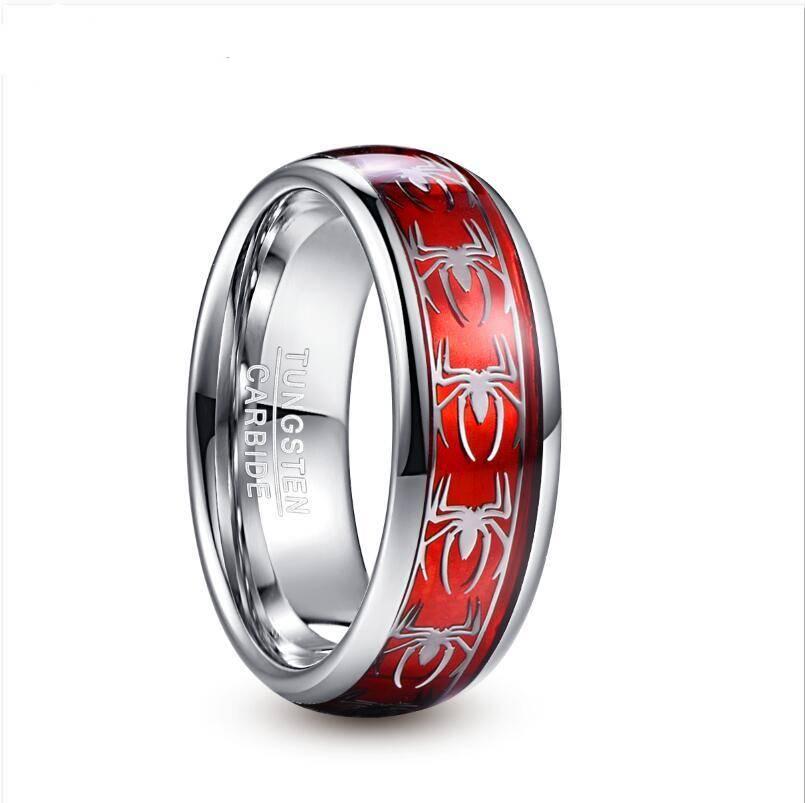 8MM Spider Motif Tungsten Ring