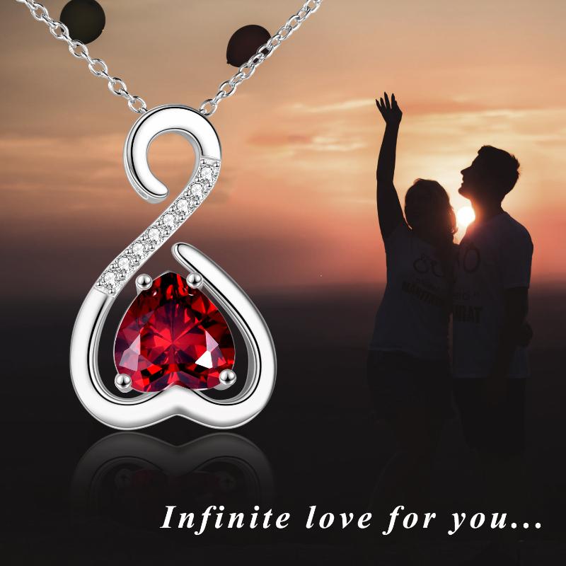 Stainless Steel Infinity Love Necklace Infinity Crystal Pendant Jewelry For Women Girls