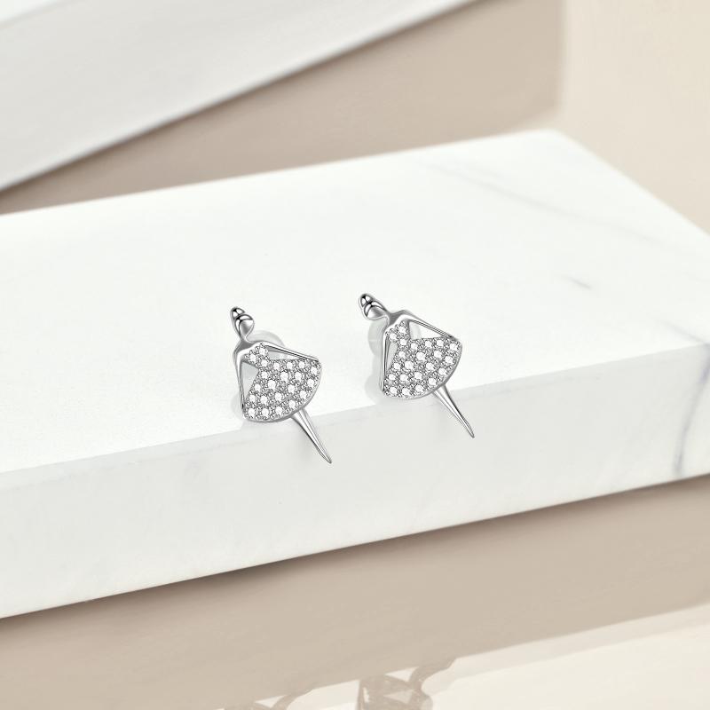 Stainless Steel Ballerina Earrings For Women Girls