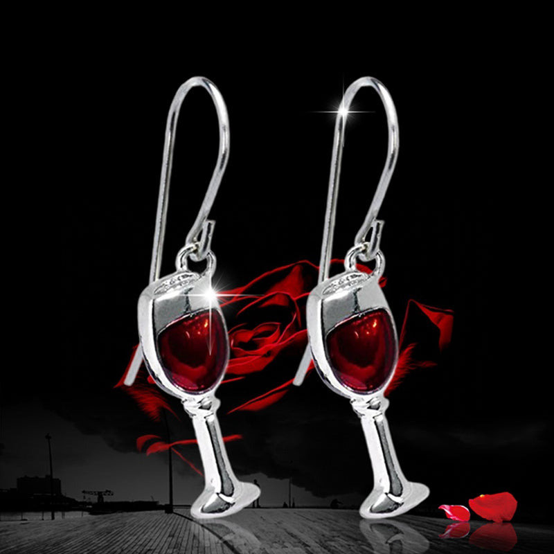 Red Wine Goblets Stud Earrings Gifts Women