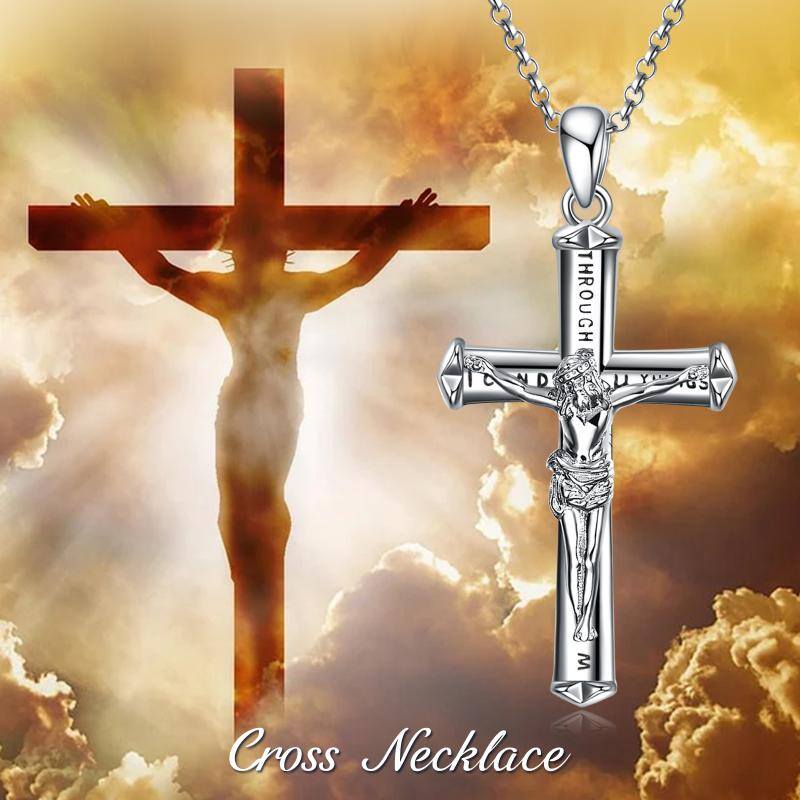 Jesus Cross Necklace Cross Pendant Stainless Steel Gift For Boys Girls Women Men