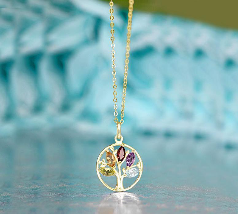 Motherly Rainbow Tree Of Life Necklace In Gold Plated BOGO