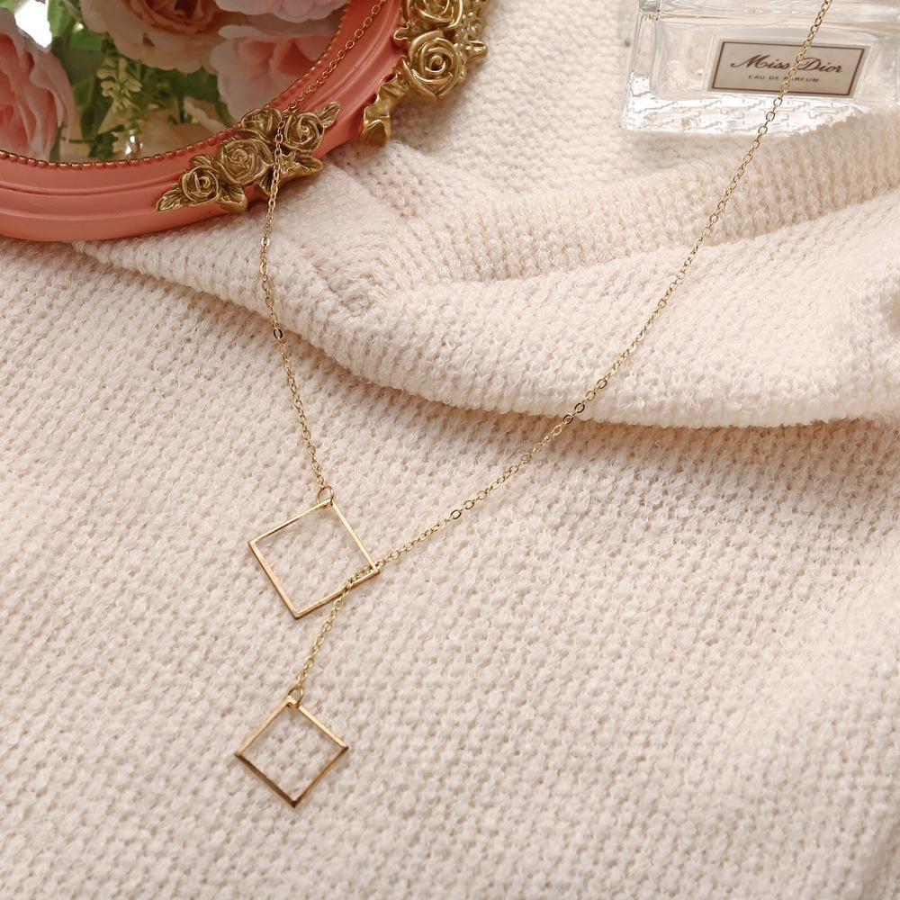 Gold Geometric Squared Necklace