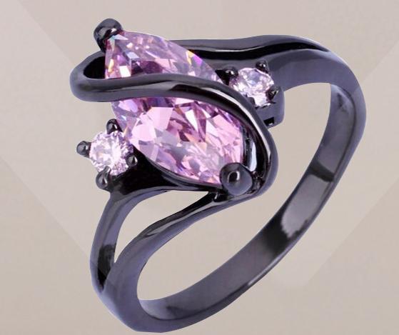 Luxury Women Retro Purple Zircon CZ Crystal Ring