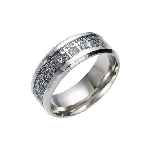 Men's Stainless Steel Cross Ring