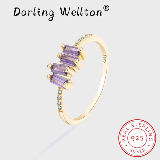 Baguette Amethyst Ring For Women