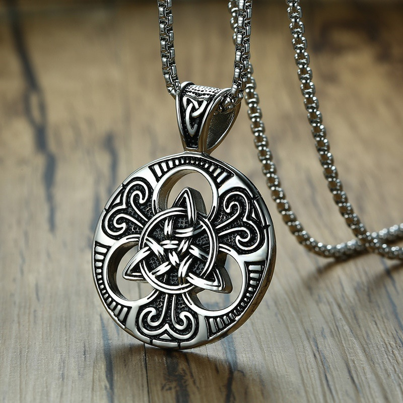 Men's Irish Celtic Stainless Steel Necklace