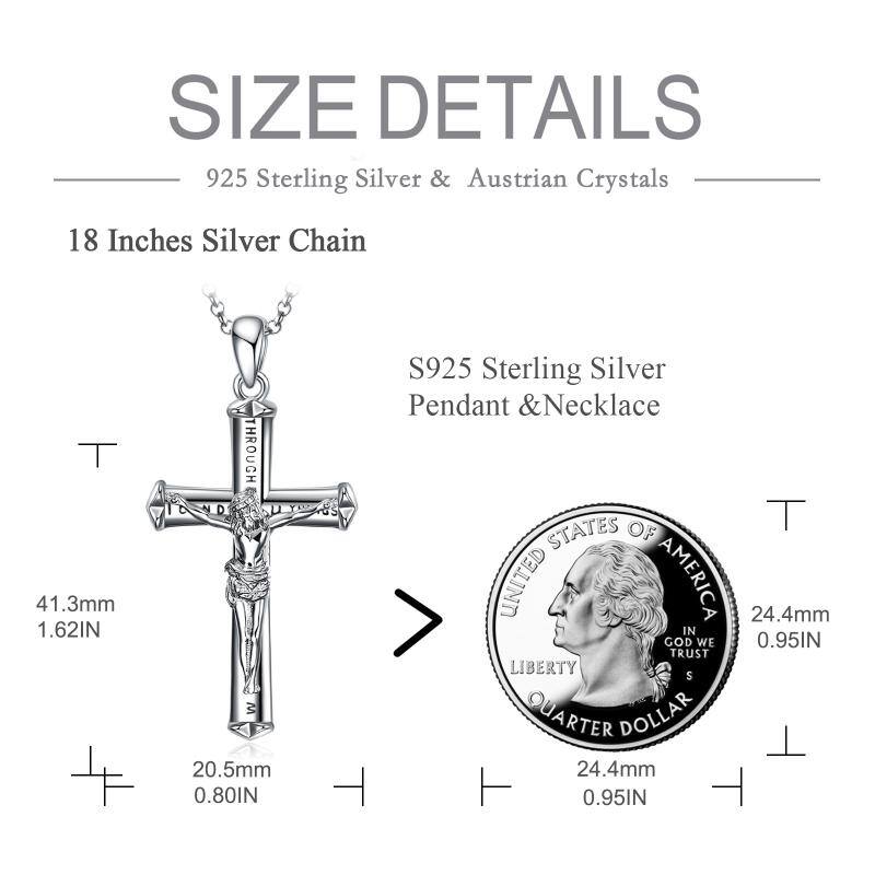 Jesus Cross Necklace Cross Pendant Stainless Steel Gift For Boys Girls Women Men