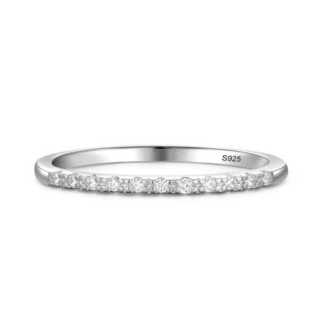 Minimalist Fine Silver Cubic Zirconia Rings For Women Gifts