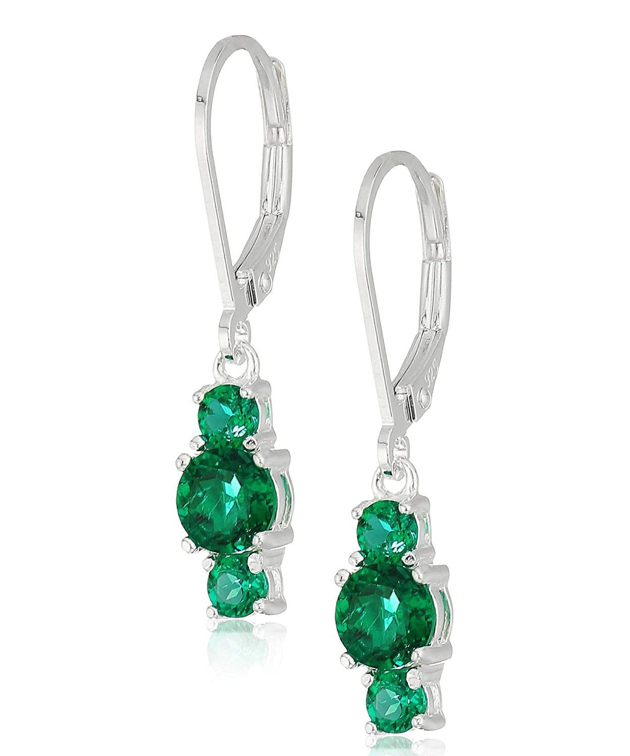 5 Piece Assorted Earring Set Made With  Crystals With Luxe Box - Emerald