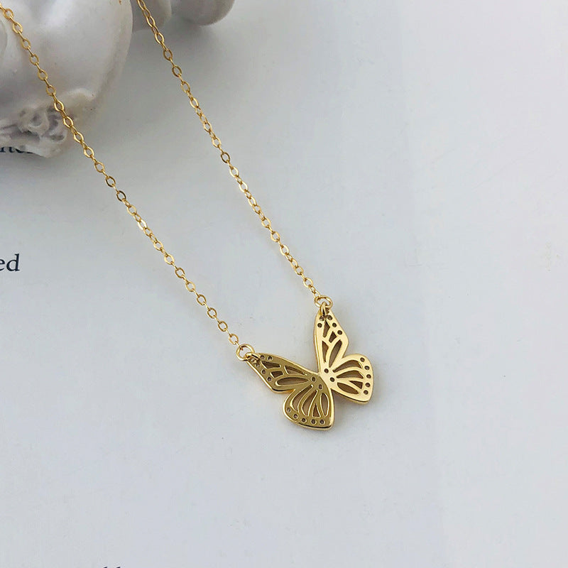 Clavicle Chain Butterfly Necklace Women Girls