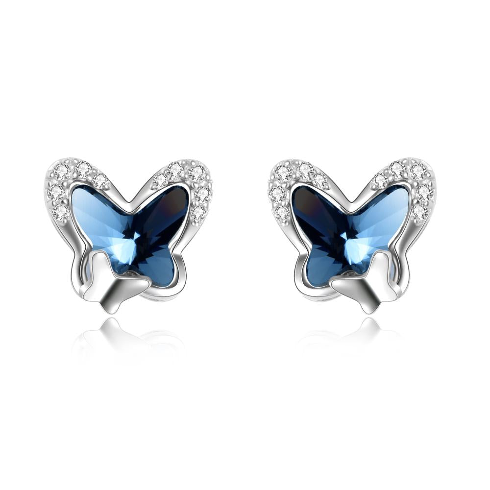 Stainless Steel Butterfly Stud Earrings Hypoallergenic Earring Fine Jewelry Gift For Women Girls