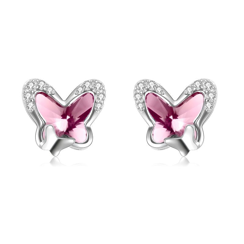 Stainless Steel Butterfly Stud Earrings Hypoallergenic Earring Fine Jewelry Gift For Women Girls