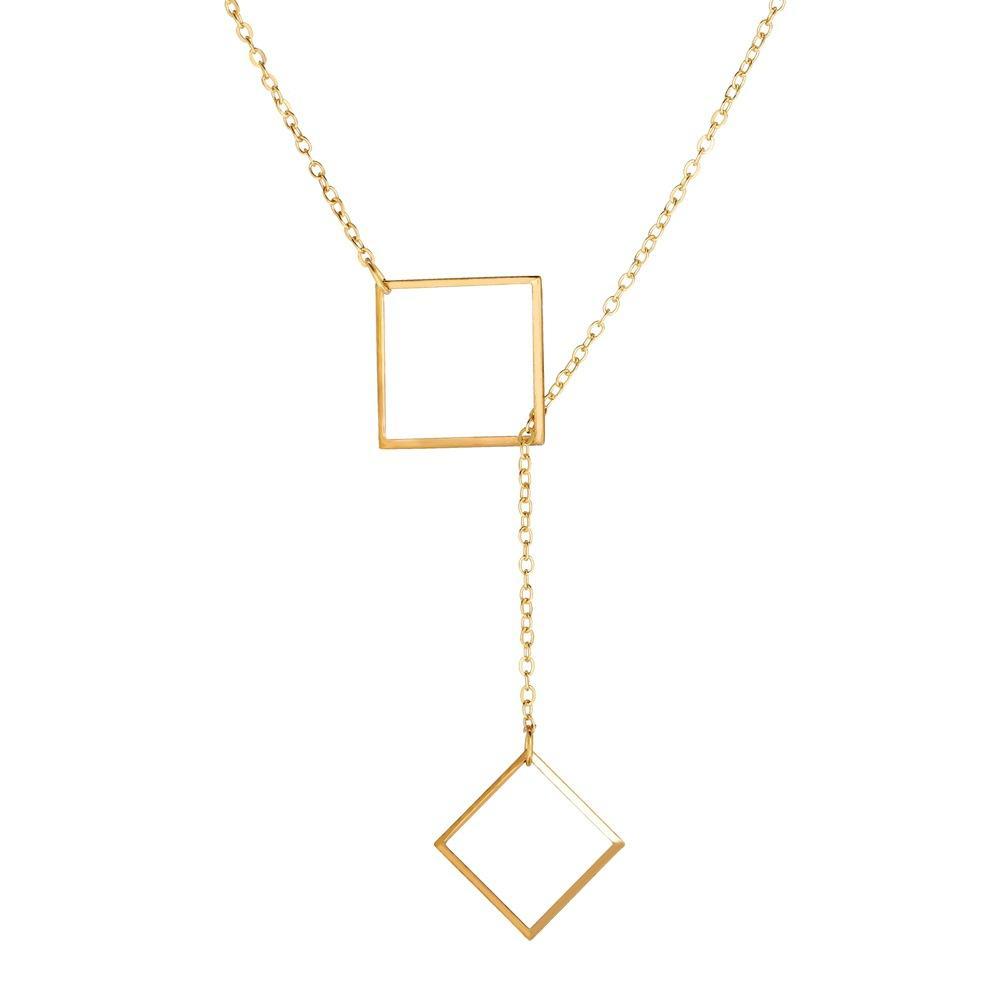 Gold Geometric Squared Necklace