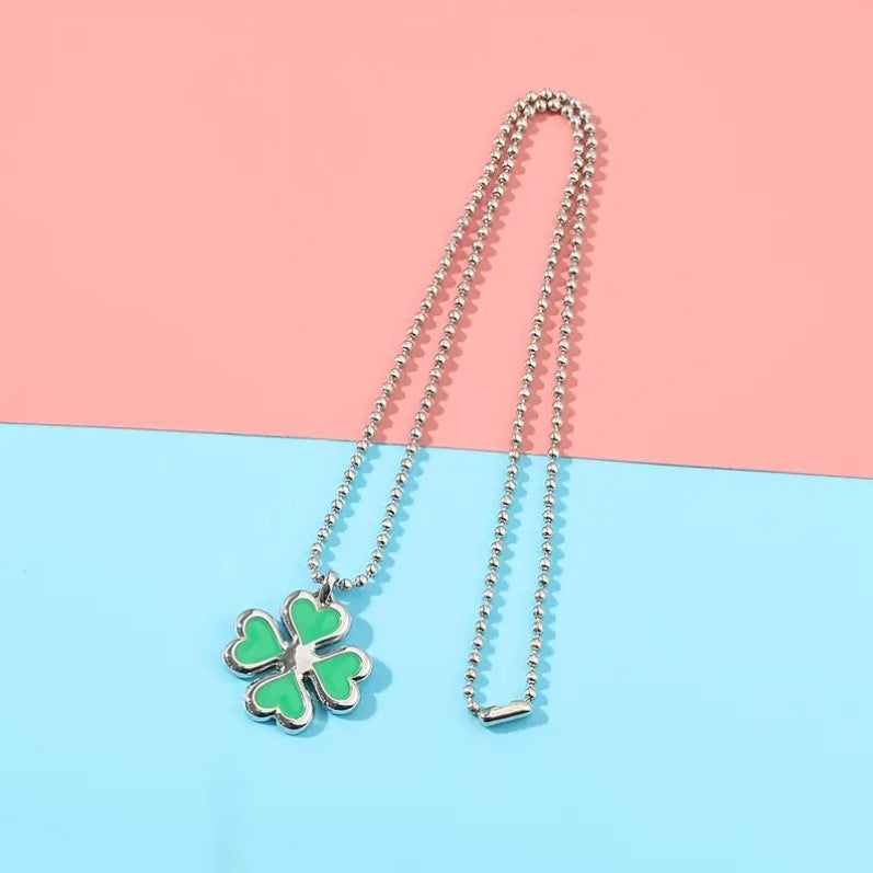 Four Leaf Clover Charm Necklace St. Patrick's Day Pendant Necklace