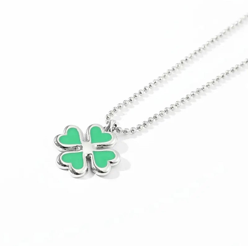 Four Leaf Clover Charm Necklace St. Patrick's Day Pendant Necklace