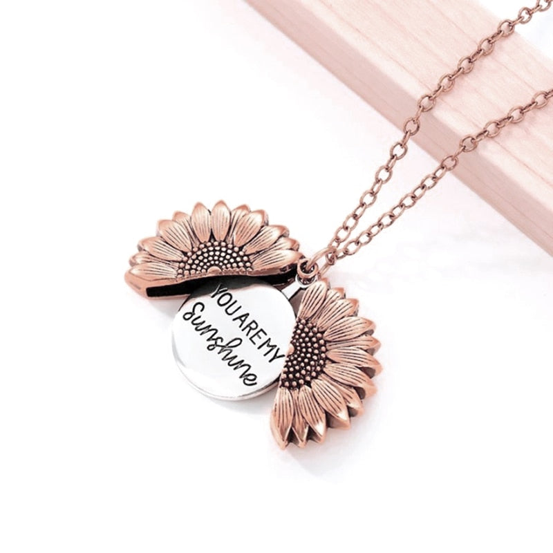 You Are My Sunshine Necklaces For Women Sunflower Necklace Gold Silver Rose Gold Gift Box