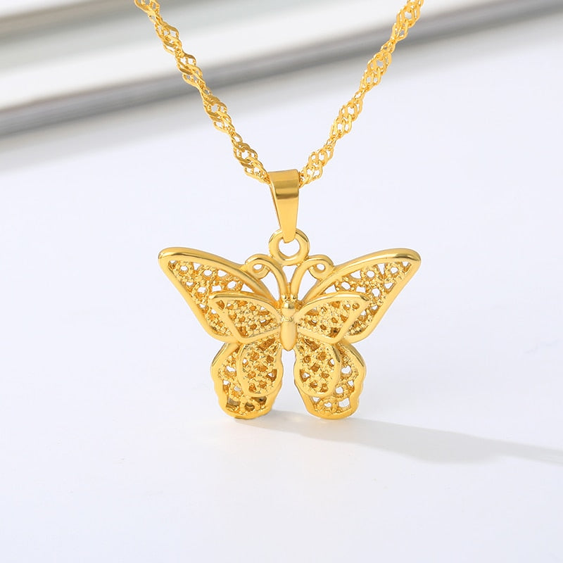 Stainless Steel Butterfly Necklace For Women